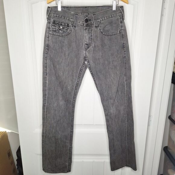 True Religion Other - True Religion Ricky Jeans Men 32x34 Black Relaxed Straight Flap Pockets Denim